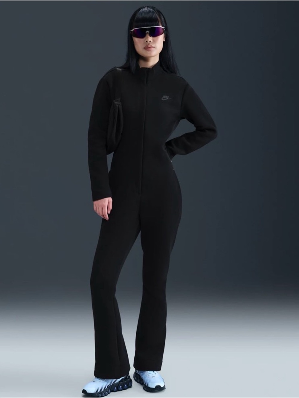 Nike Black Full-Length Zip Jumpsuit